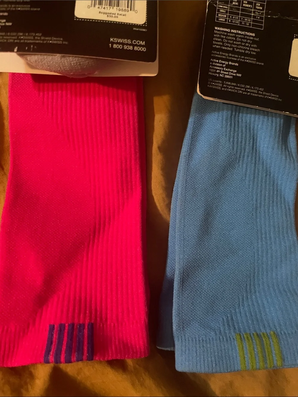 K-Swiss Performance Athletic Socks in Hot Pink and Sky Blue